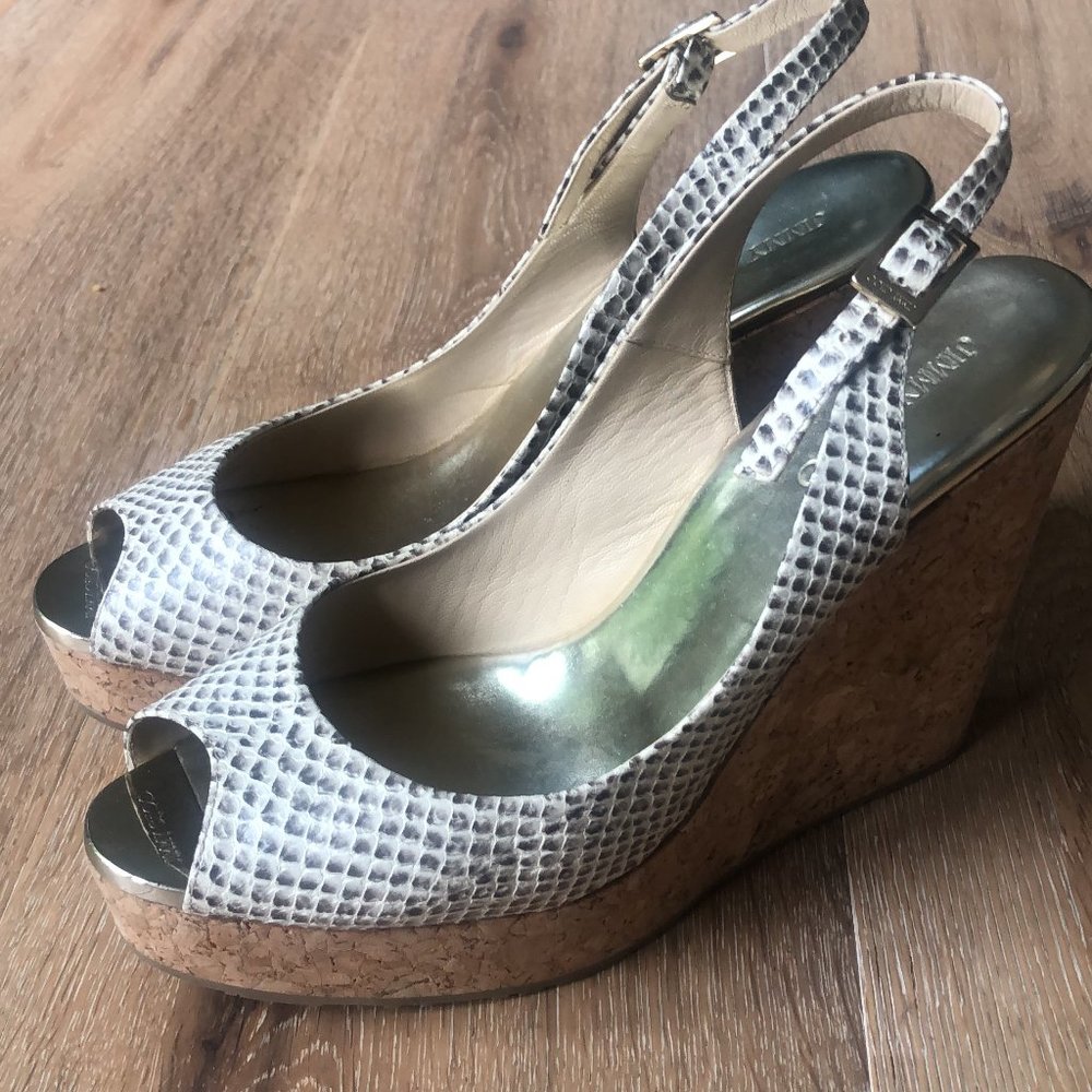 Jimmy Choo Prova Slingback Wedge Size 38.5